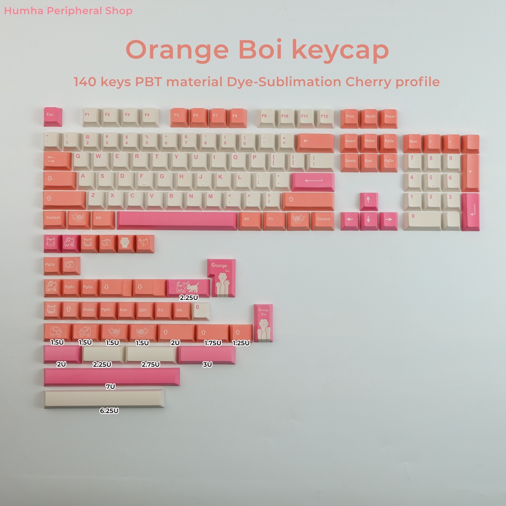 Bàn Phím Cơ Humha Orange Boi R2 140 Phím Chất Liệu PBT Nhuộm Màu Xinh Xắn