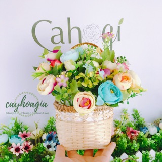Giỏ Hoa Cắm Sẵn Mây Tre 82137
