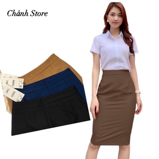 Chân váy bút chì dài qua gối Z.A.R.A chất vải cotton 2 biên cao cấp