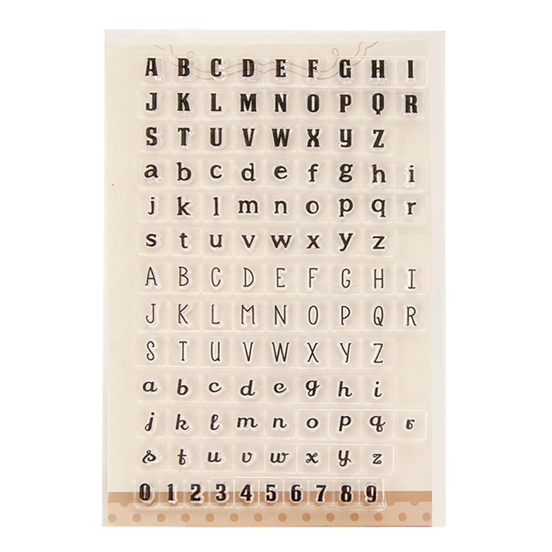 Con Dấu Silicon Trong Suốt Họa Tiết Chữ Cái Và Con Số Trang Trí Sổ Tự Làm