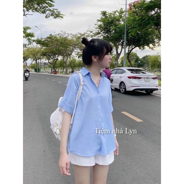 Áo sơ mi cúc lưng chất lụa mềm mịn