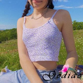 Áo Tank Top Hai Dây Hở Lưng In Hoa Dễ Thương Thời Trang Cho Phụ Nữ