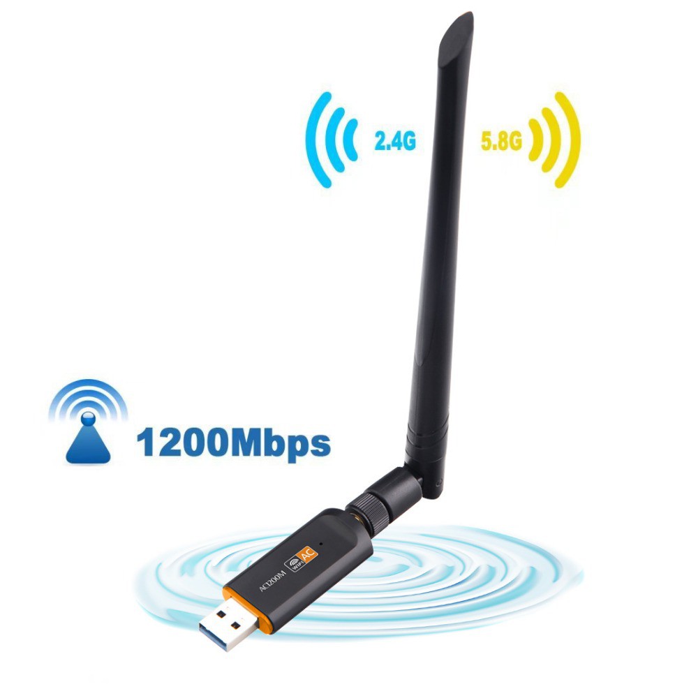 Thẻ Mạng 1200mbps Băng Tần Kép usb 3.0 Tốc Độ Cao 2.4 / 5ghz 802.11ac