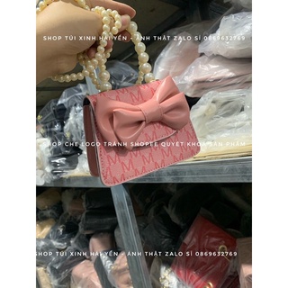 🔸XẢ KHO🔸 Túi Mini đeo chéo dây ngọc, túi hoạ tiết chữ M phối nơ siêu xinh