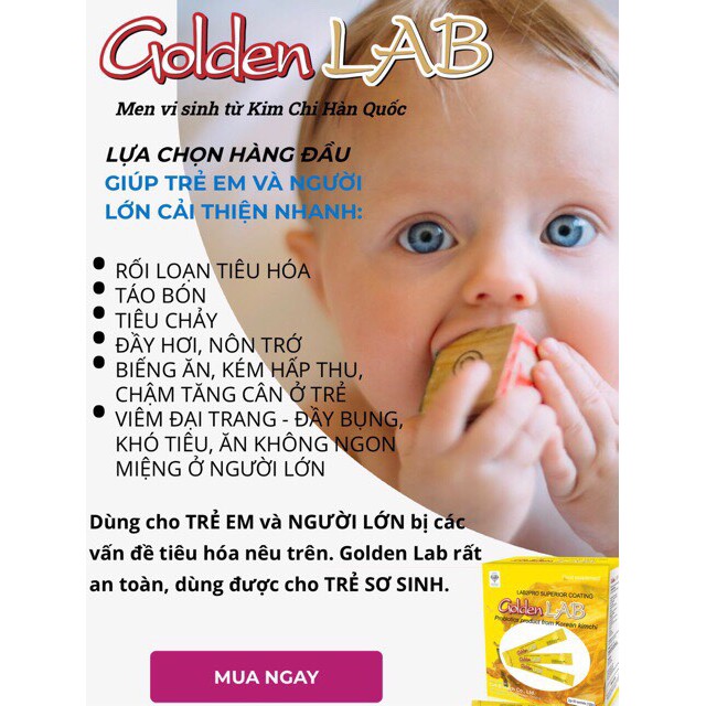 Men vi sinh Golden Lab, giúp tiêu hóa khỏe hấp thụ dinh dưỡng tối đa - CN35