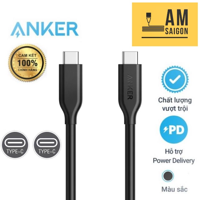Cáp Type C to Type C sạc nhanh 60W ANKER PowerLine PD dài 0.9m hàng chính hãng new 100%