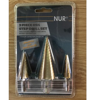 Bộ 3 mũi khoan tháp hình nón 4 - 32 mm chính hãng