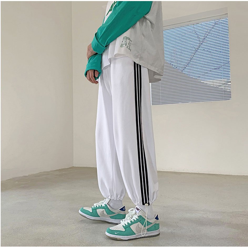 [ HÀNG ĐẸP ] Quần jogger BÓ CHUN RÚT GẤU 3 SỌC thể thao unisex nam nữ ống rộng hiphop | BigBuy360 - bigbuy360.vn