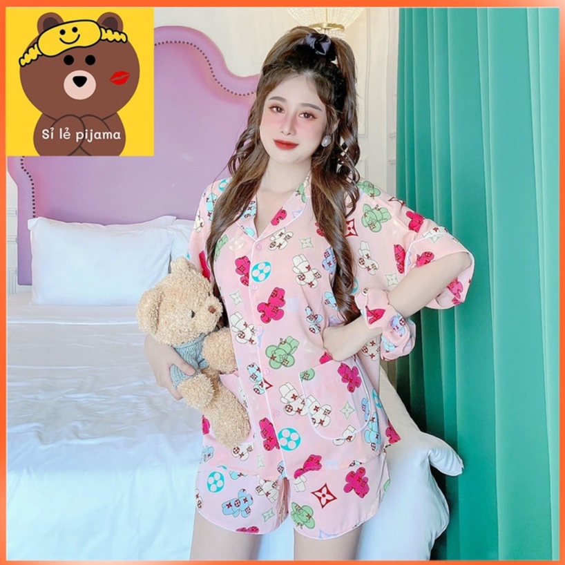 Đồ Bộ Pijama Lụa Mango Đùi Cánh dơi Cao Cấp_TẶNG KÈM CỘT TÓC