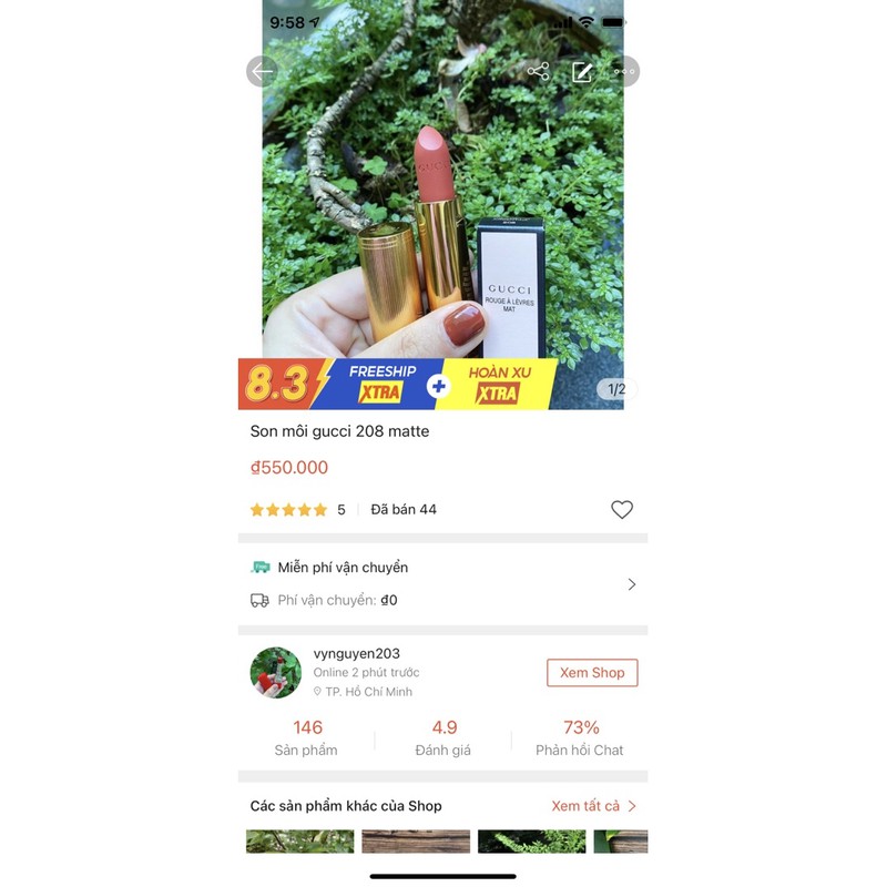 Son Gucci 204 Peggy Taupe cánh hồng khô | BigBuy360 - bigbuy360.vn