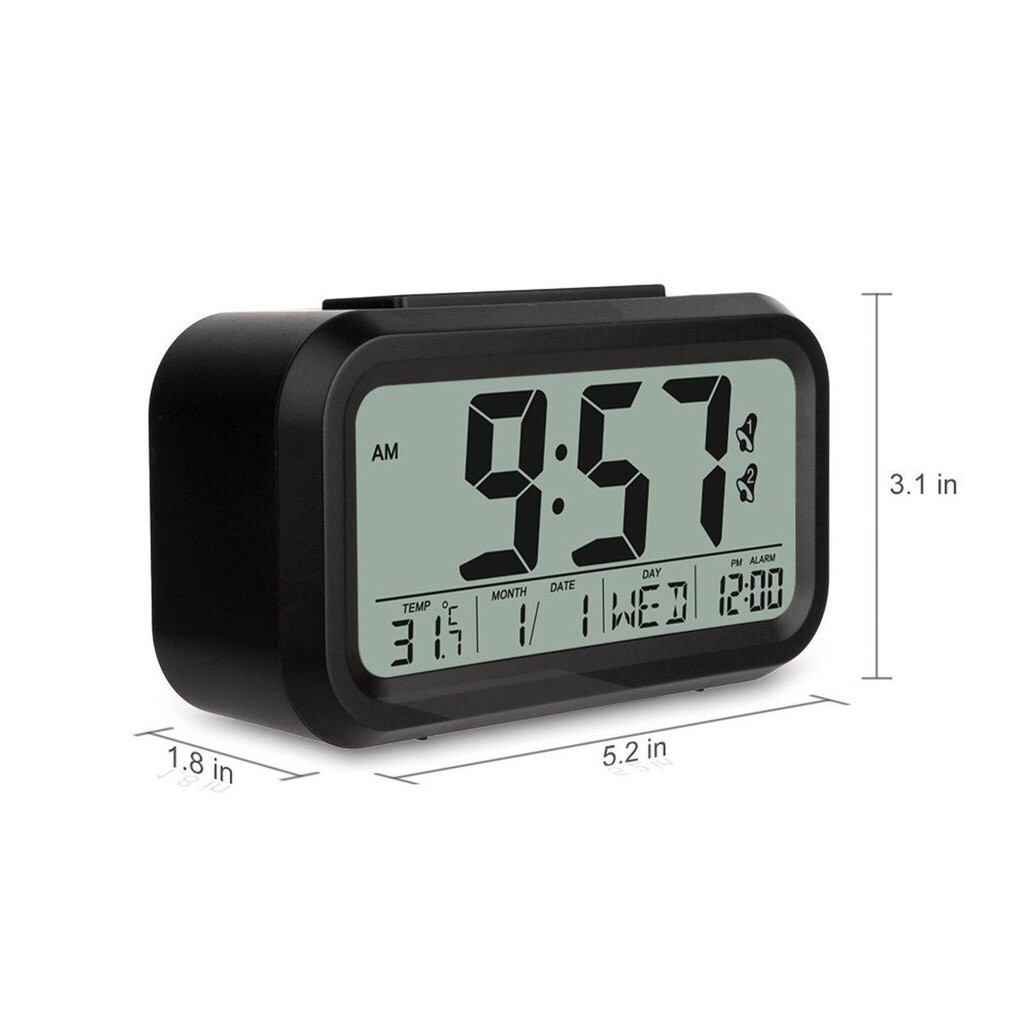 Đồng Hồ Báo Thức Thông Minh Có Màn Hình Lcd Hiển Thị Nhiệt Độ