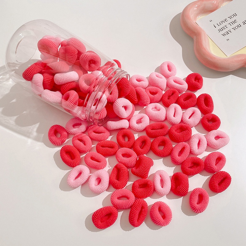 Set 100 Dây Chun Buộc Tóc Nhiều Màu Sắc Dễ Thương Cho Bé Gái