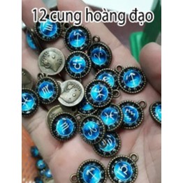 Sỉ 1 set 12 mặt hình cung hoàng đạo ép thủy tinh