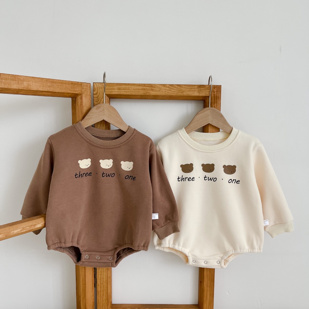 Bộ áo liền quần hình gấu dễ thương cho trẻ sơ sinh 0-24 tháng tuổi