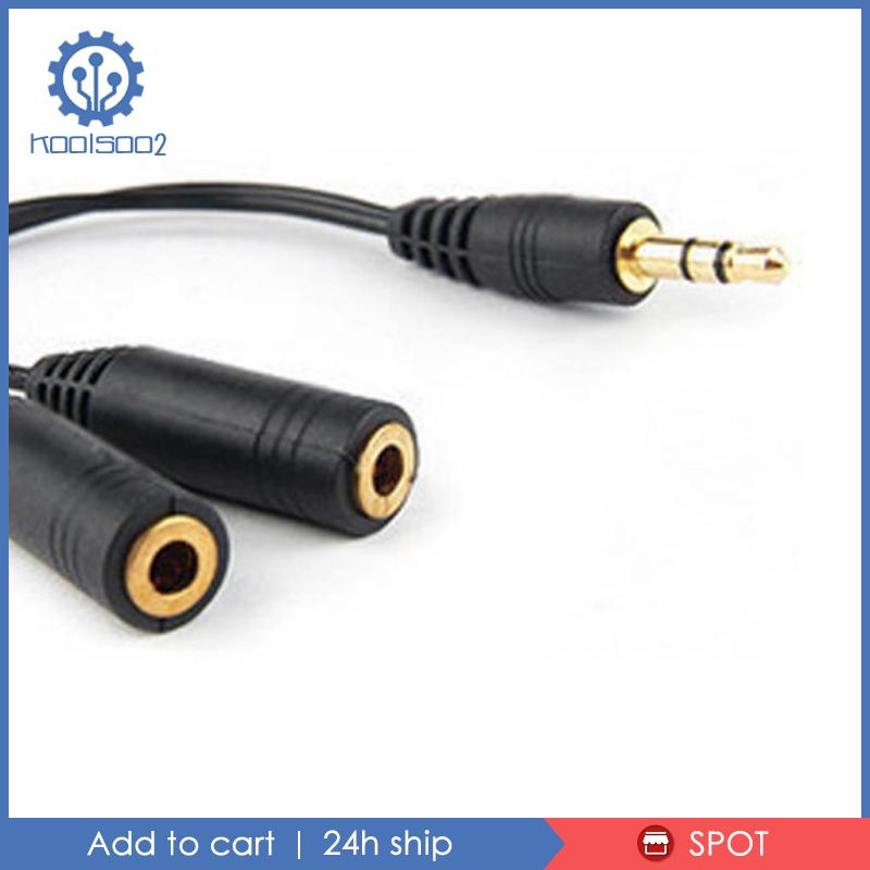 Dây Cáp Chia Nguồn Chữ Y Màu Đen Nối Đầu Đực Sang Đầu Cái Koolsoo2 Cho Tai Nghe / Mic