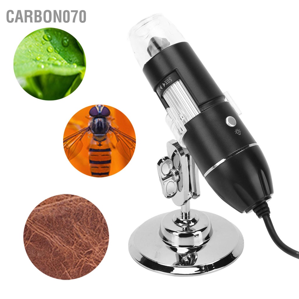 [Hàng Sẵn] Kính hiển vi điện tử Không Dây Cầm Tay USB Với 8 Đèn LED kèm giá đỡ linh hoạt tiện dụng【Carbon070】
