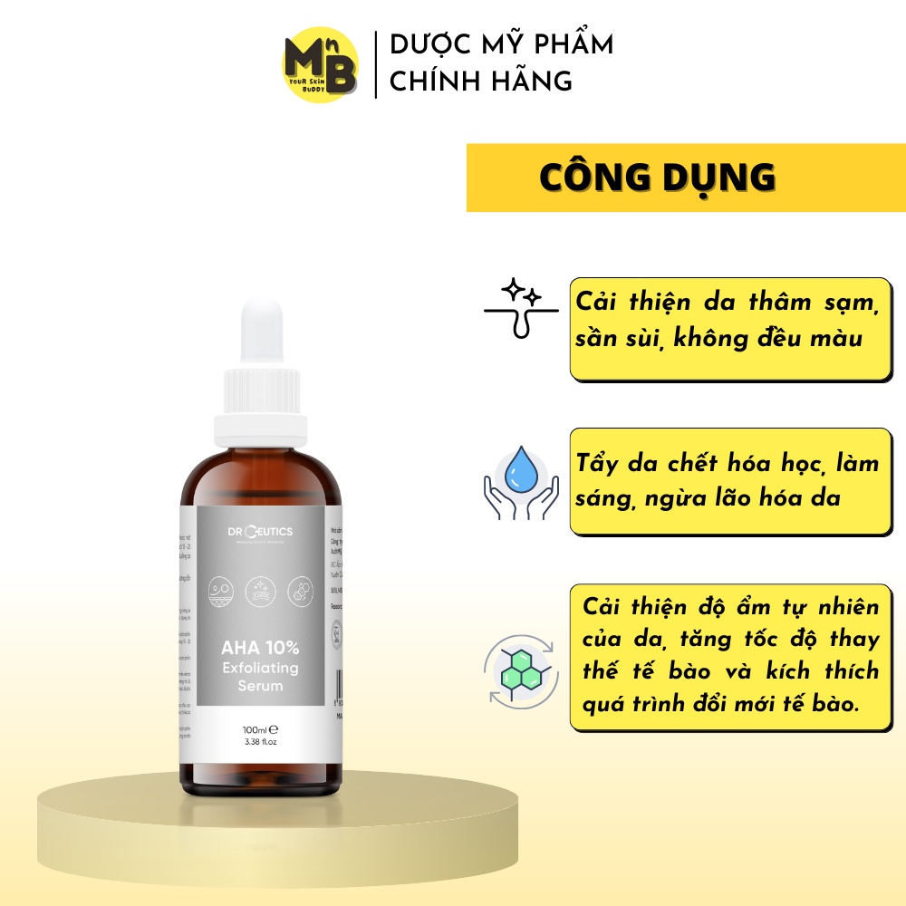 Tinh Chất AHA DrCeutics Tẩy Da Chết Làm Sáng Và Chống Lão Hóa Da 100ml 30ml