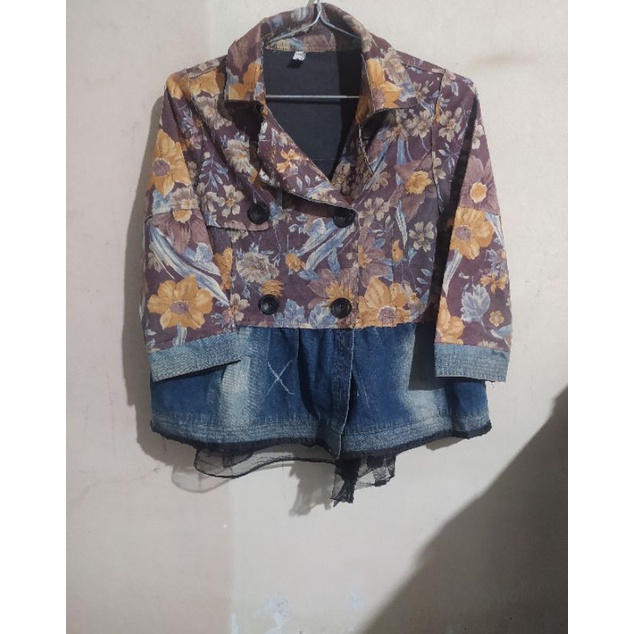 Áo khoác bò phối hoa văn hàng si tuyển