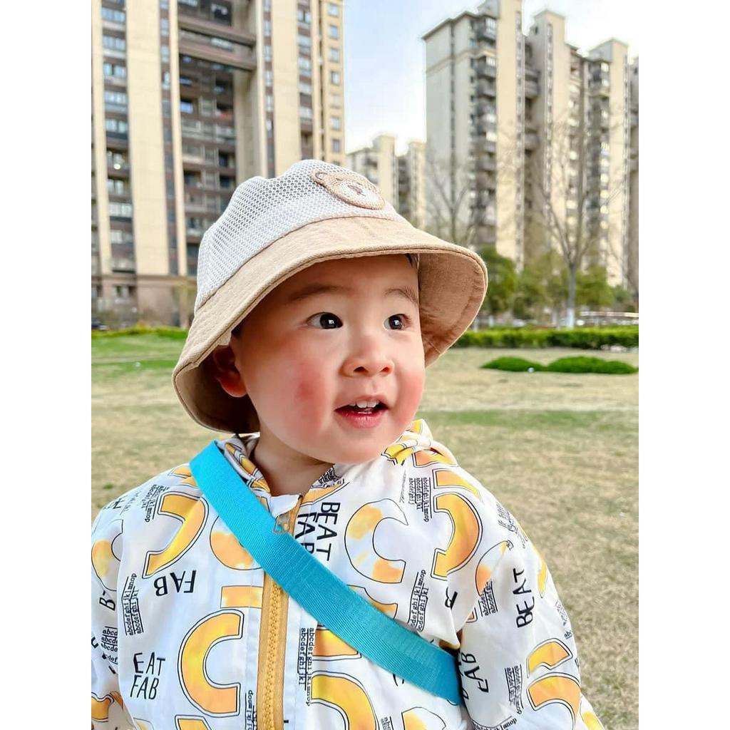 Mũ nón bucket chống nắng hóa tiết gấu nâu dễ thương hottrend cho bé A.Đ
