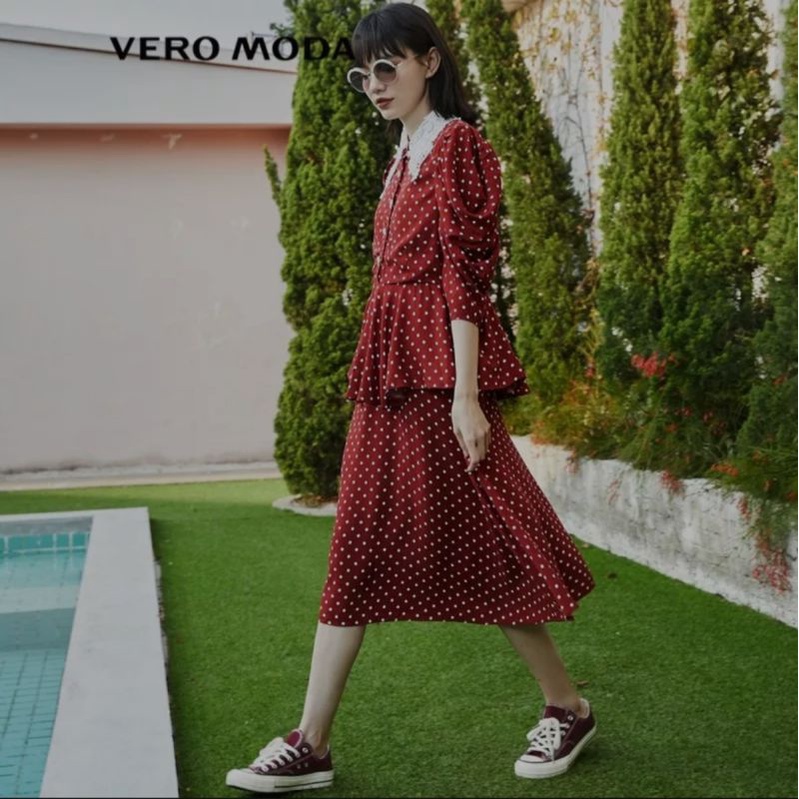 Đầm tiểu thư chấm bi đỏ hiệu Vero Moda