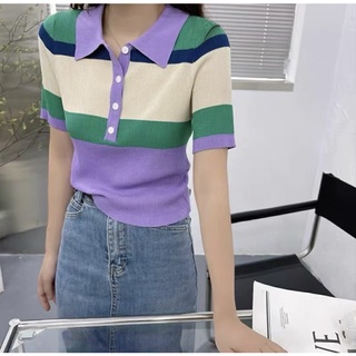Áo len mongtoghi kẻ cổ đức