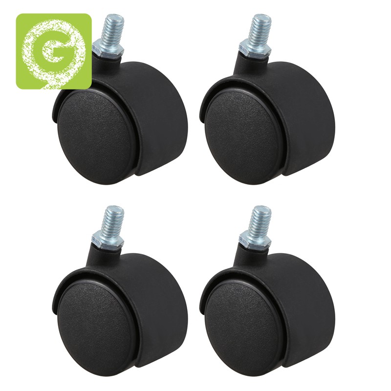 Set 4 Bánh Xe Đẩy Xoay Tròn 8mm 1.5-inch Màu Đen