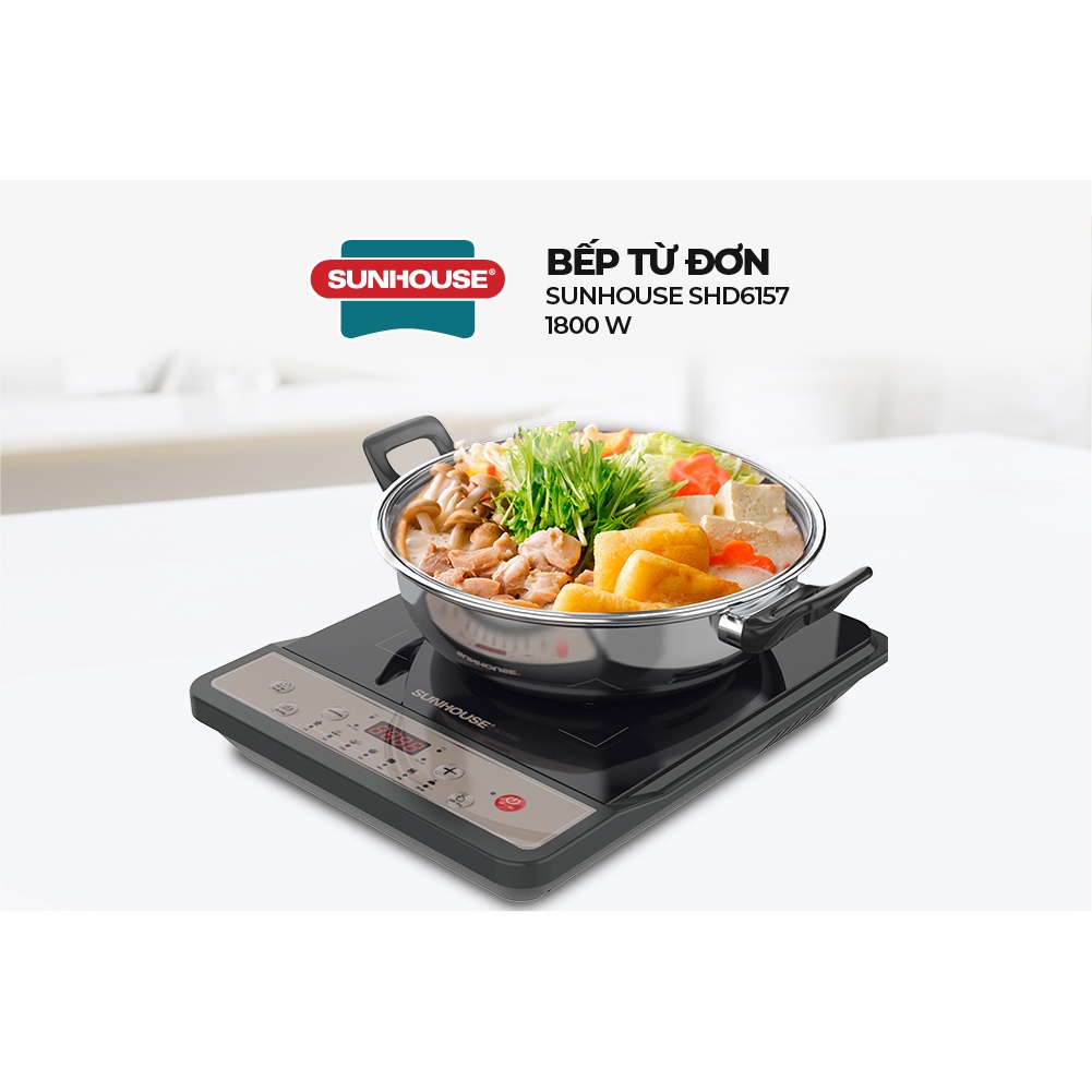 Bếp từ đơn SUNHOUSE shd6160 hàng CHÍNH HÃNG thiết kế cao cấp, sang trọng mặt kính cường lực bảo hành 12 tháng