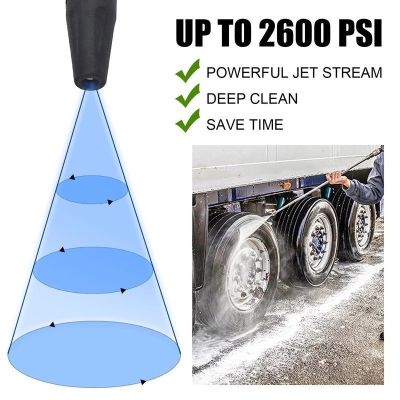 1 Đầu Vòi Phun Nước Áp Lực Cao Cho Rửa Xe Hơi Áp Suất Cao / 2600 PSI