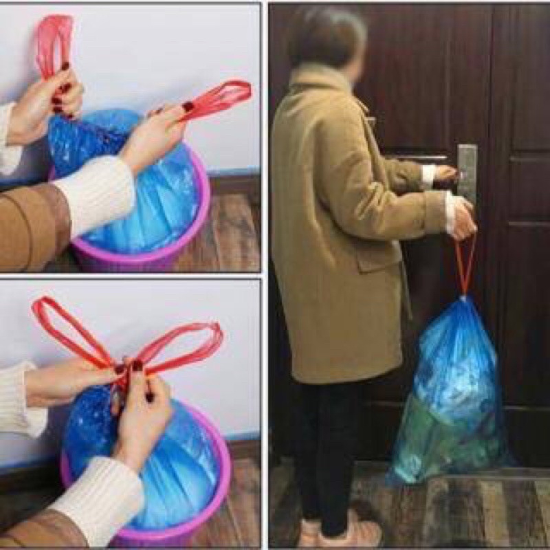 Sẵn hàng Túi đựng rác có quai rút tiện dụng