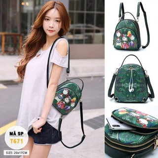 [HOT] Balo mini và túi đeo chéo 2 trong 1 cô bé rừng xanh hàng Quảng Châu