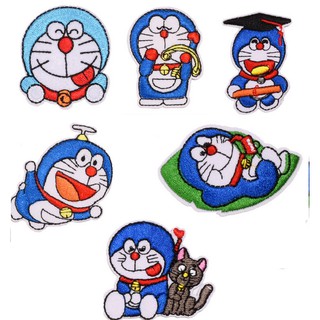 Sticker Ủi, Miếng Patch Ủi Trang Trí Quần Áo, Mũ Nón, Giày Vải Hình Mèo Doreamon