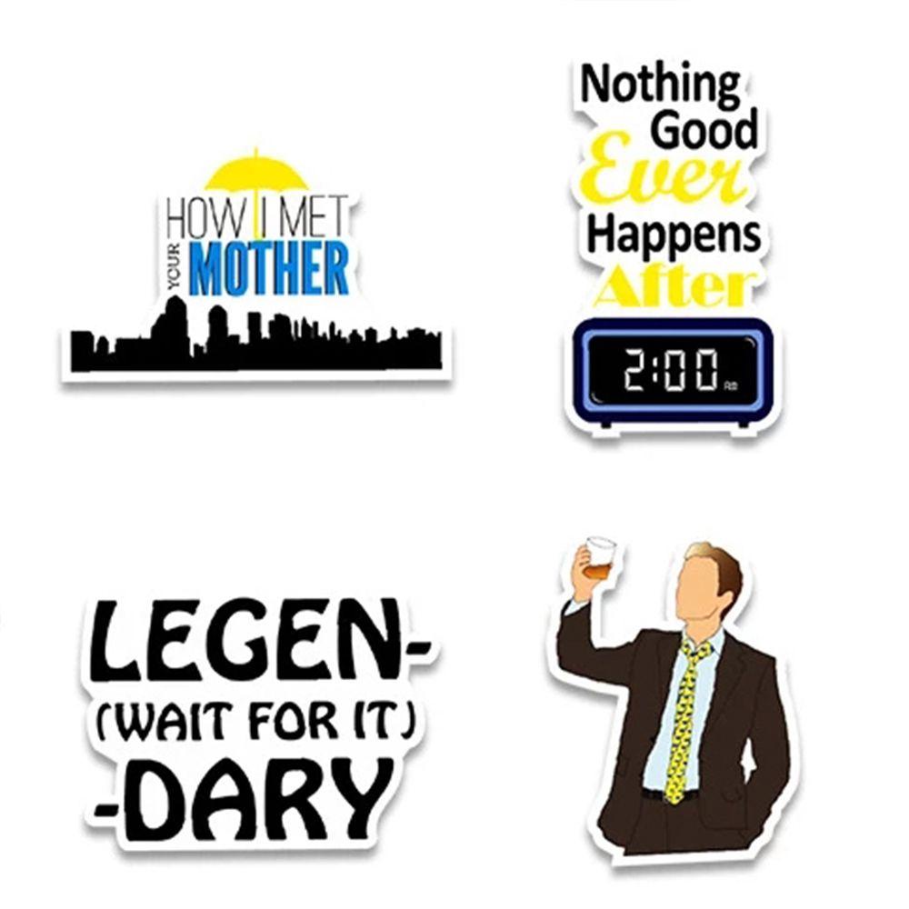 Bộ 50 Miếng Dán Trang Trí Tủ Lạnh/Laptop/Ván Trượt Chống Thấm Nước In Chữ How I Met Your Mother