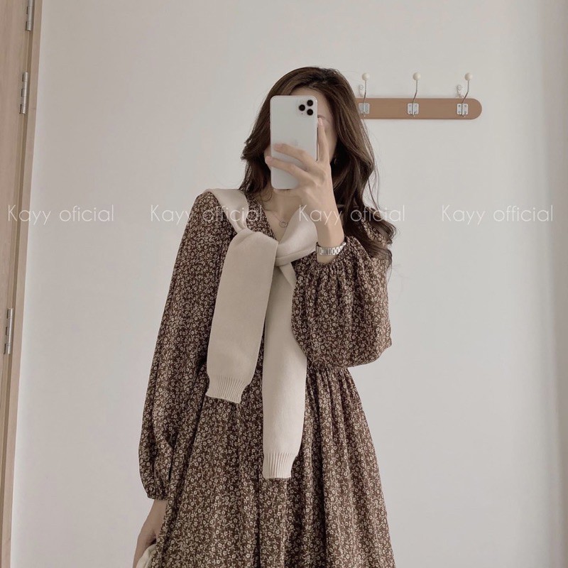 Váy hoa nhí cổ V nhún eo dáng mới siêu tôn dáng Ulzzang style🌸 VKE9133 Hàng Quảng Châu | BigBuy360 - bigbuy360.vn
