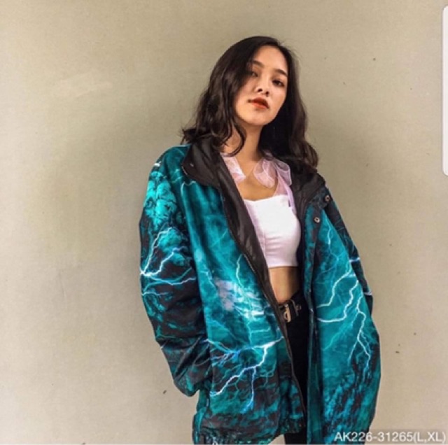 Áo Khoác Dù Nam Nữ Hàng QC Jackets Gió Loang Màu Phản Quang 2 Lớp Form Rộng Unisex HAD_ES TIA SÉC- AK2226