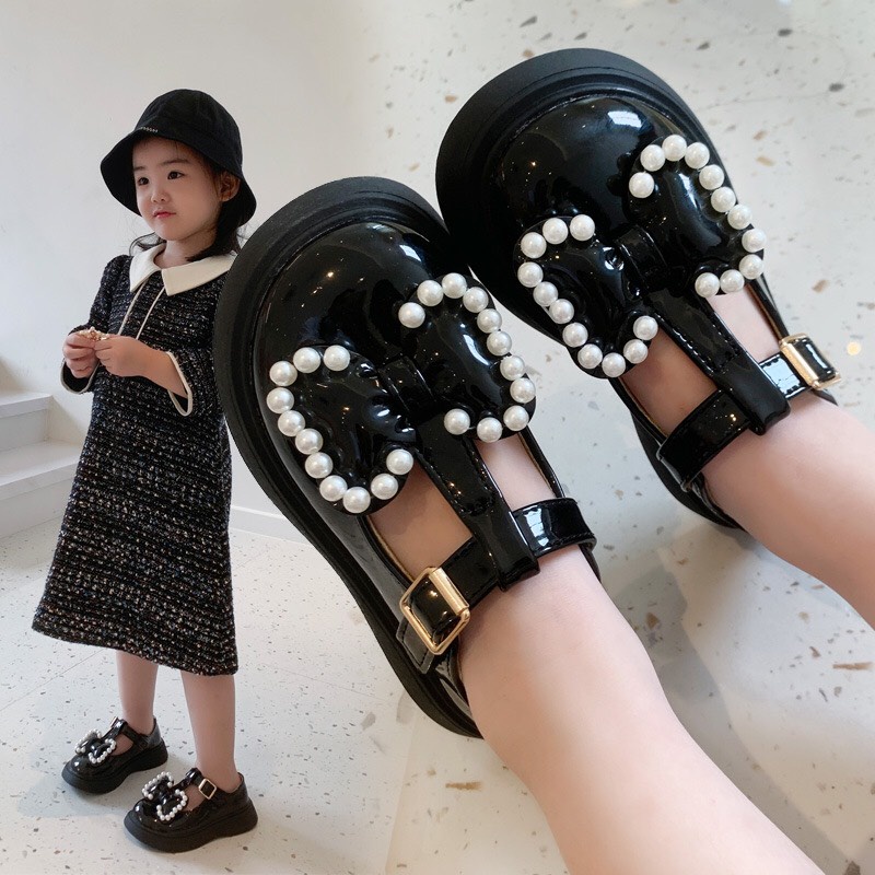 Giày cho bé gái, giày búp bê bệt gắn nơ đính ngọc siêu mềm êm chân cho bé từ 1-6 tuổi