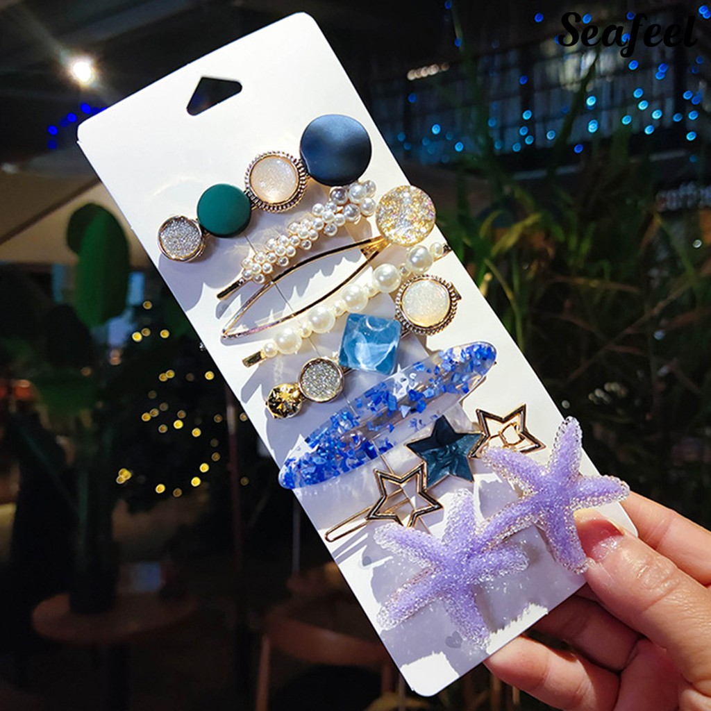 Set 6 / 7 / 8 Kẹp Tóc Đính Ngọc Trai Giả Thời Trang Nữ