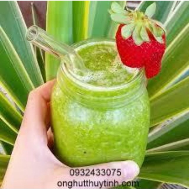 Ống hút thuỷ tinh đủ màu dài 20cm cong và thẳng