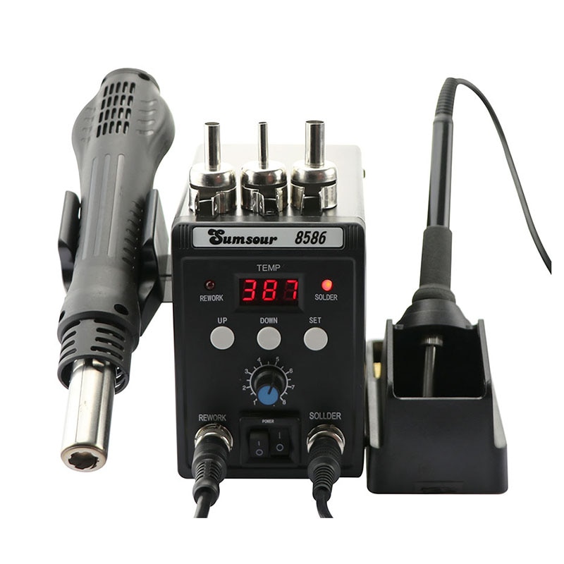 Bộ mỏ hàn điện kỹ thuật số 8586 760w 2 trong 1 tiện lợi