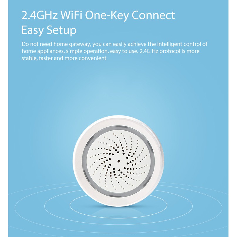 Loa báo động Wifi/Zigbee tích hợp Cảm biến nhiệt độ, độ ẩm Tuya 3in1