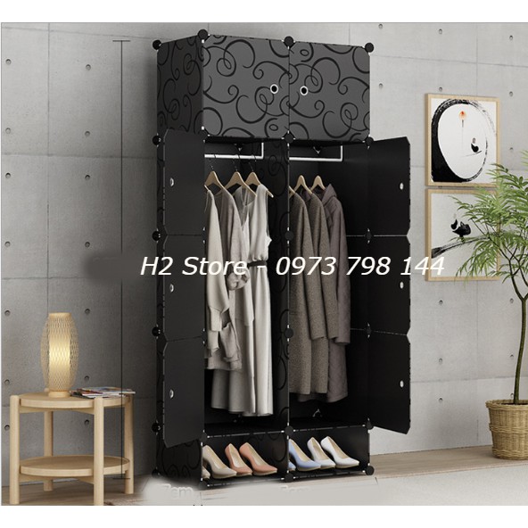 [NHIỀU MẪU] TỦ NHỰA LẮP GHÉP 8 Ô VÀ 2 Ô NHỎ VÁCH ĐEN ĐỂ ĐỒ CHO BÉ ĐA NĂNG THÔNG MINH sâu 47cm