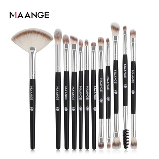 Bộ 12 cọ trang điểm MAANGE sử dụng cho phấn mắt highlight lông mày lông mi