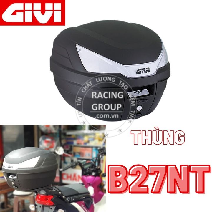 Thùng sau givi B27NT 27 lít tặng kèm đế hàng chính hãng cao cấp - bảo hành 2 năm