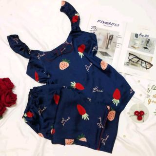 Bộ Pijama lụa satin cộc, dài đc chọn màu
