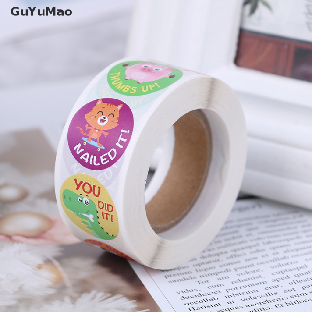 Cuộn 500 miếng dán họa tiết hoạt hình khen thưởng cho học sinh