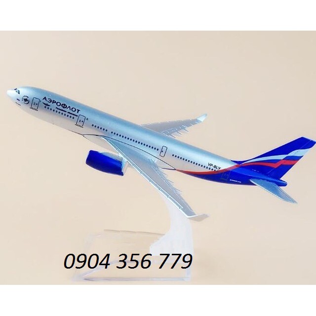 MÔ HÌNH MÁY BAY TĨNH A330 AEROFLOT (NGA) 16CM