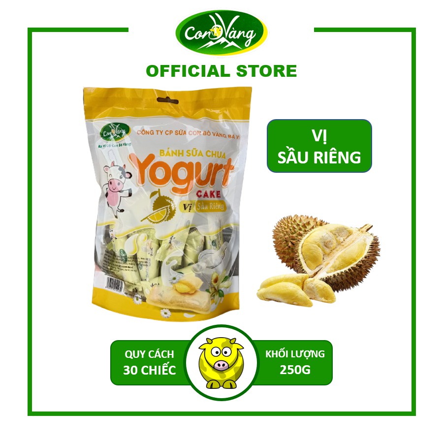 Bánh Sữa Chua Con Bò Vàng Ba Vì vị Sầu Riêng 250g