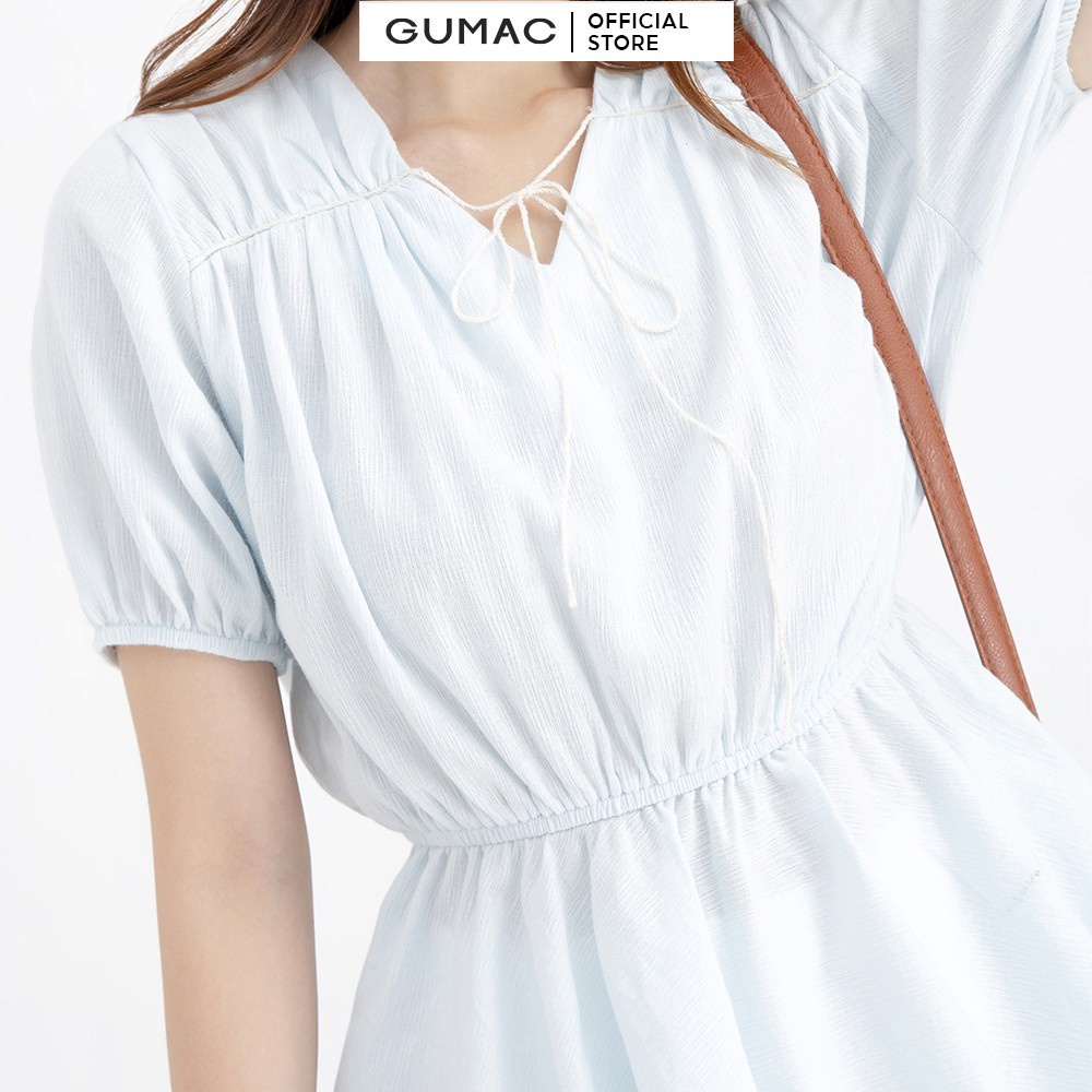[Mã WABRGUM giảm 10% tối đa 30K đơn 99K] Áo kiểu nữ cổ V eo chun GUMAC AB678