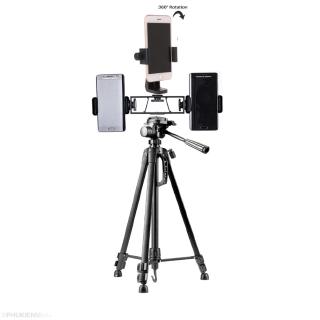 Phụ kiện giá đỡ, khung trụ lớn gắn nhiều điện thoại lên tripod, hỗ trợ livestream chuyên nghiệp nhiều máy cùng lúc