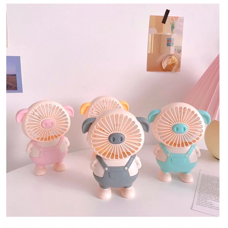 Quạt Mini Cầm Tay Tích Điện Chú Heo Xinh Xắn | BigBuy360 - bigbuy360.vn