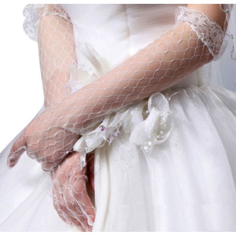 Găng tay cô dâu loại dài tới khủy tay